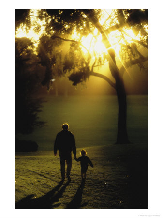 Father Walking with Child in the Park