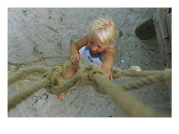 Child Climbing Rope Ladder - Photographic Print